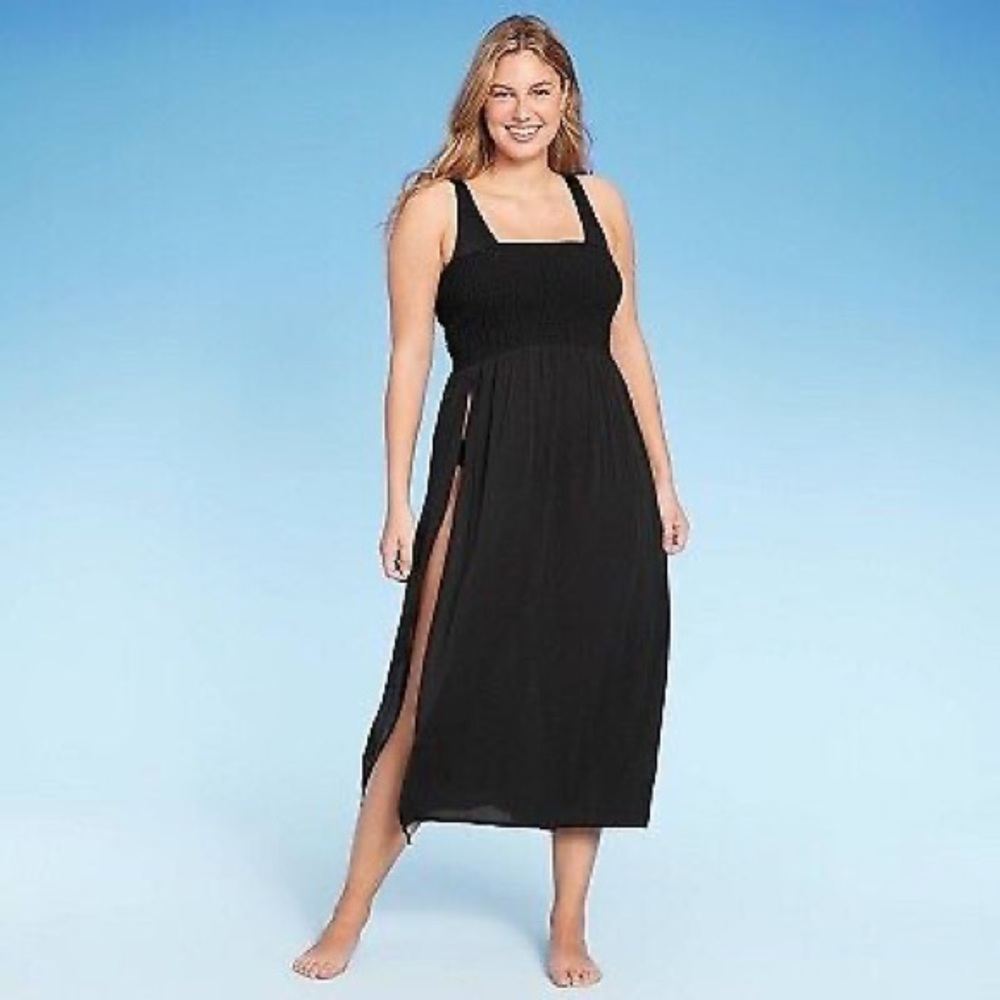 Wild Fable | Women's Smocked High Slit Convertible Cover Up Dress | 3X